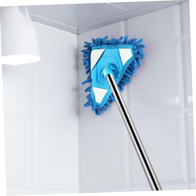 1Pc Telescopic Triangular Mop with Rotating Head Mini Portable Cleaning Tool for Home Floors Ergonomic Design for Deep Corner Cleaning Flexible Super Absorbent Mop Head