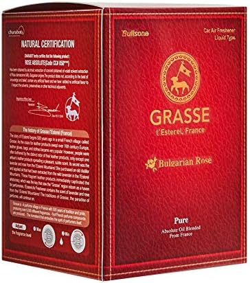 Bullsone Grasse L'esterel Natural Car Air Fresheners Luxury Car Perfume - Bulgarian Rose Scent (2 Pack)