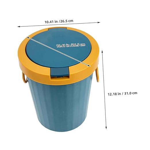 Large Capacity Reusable Trash Can with Lid PP Wastebasket for Kitchen Bathroom Office Bedroom Sturdy Structure Easy to Use Garbage Bucket for Household and Commercial Waste