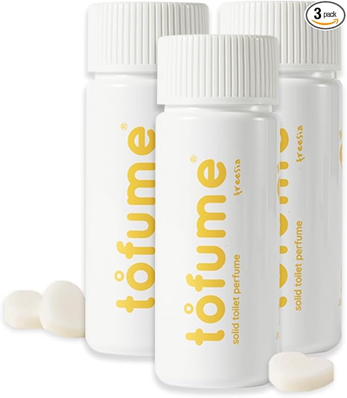 Effervescent Bathroom Air Freshener - Fresh Freesia - Toilet Deodorizer Bathroom Odor Eliminator Toilet Freshener Flushable Air Freshener Toilet Tablets 90 Count (Pack of 3)