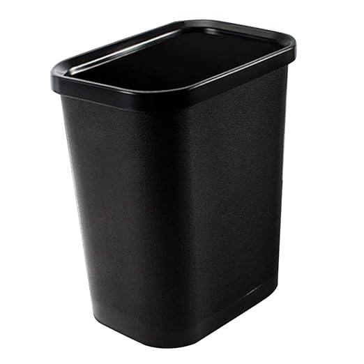 Thickened Plastic Wastebasket Garbage Container for Living Bathroom Bedroom Office Hotel Opening Trash Bin Without Lid Sturdy Waste Bucket for Home and Dorm Use