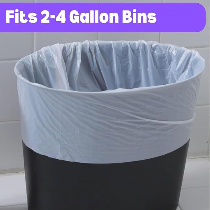 4 Gallon Trash Bag Lavender Scented (440 Count) Small Bathroom Garbage Bags Wastebasket Can Liners White Trash Bags for Home Kitchen Office Bins (440 Bags)