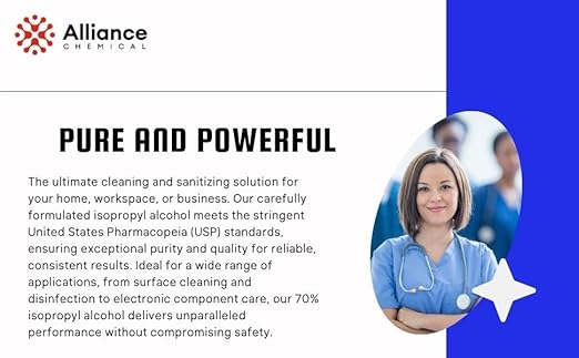 Isopropyl Alcohol (IPA) 70% - USP Medical Grade - 2 Quarts - High Purity Rubbing Alcohol 70 Percent - Alliance Chemical
