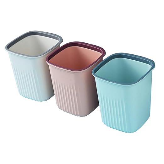 Amosfun 3pcs Wastebaskets Kitchen Trash Can Trash Basket Storage Basket Plastic Can Home Waste Bin