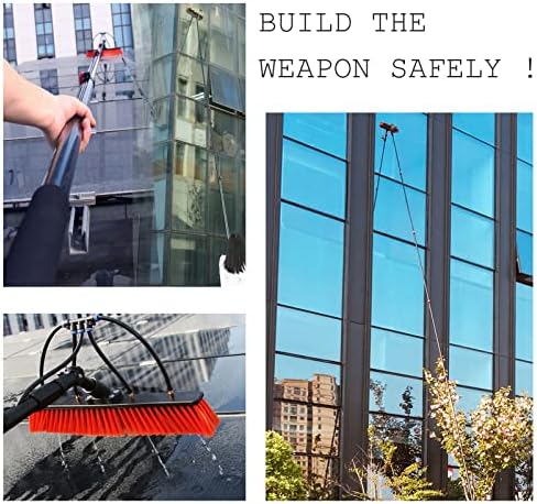 Glass Cleaning Brush Home Water Fed Telescopic Pole Kit Solar Panel Brush Rotating for Photovoltaic Panel24FT/7.2M Window Cleaning Pole with Brush Kit for Cleaning Photovoltaic and Solar Pa