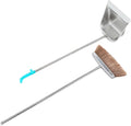 Hand Broom and Dustpan Set Stainless Steel Dustpan Handle Versatile Cleaning Tool for Home Office