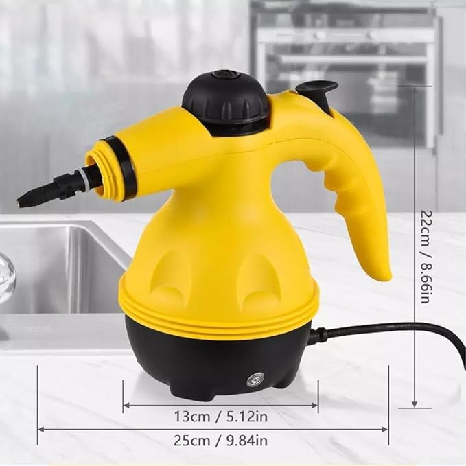 9Pcs Handheld Steam Cleaner Portable Multipurpose Pressurized Steamer for Carpets Floors Upholstery Mattresses Car Seats &amp Kitchen Surfaces Compact Lightweight Design