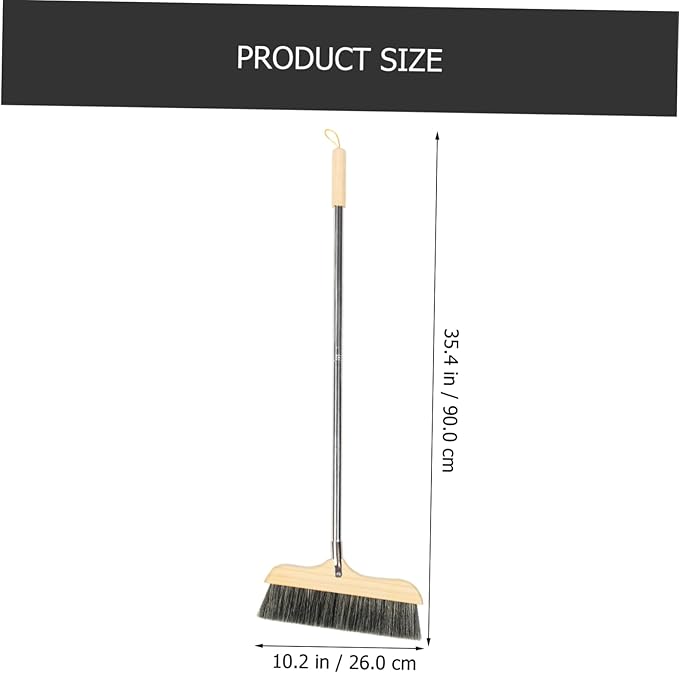 Generic Solid Wood Bristle Broom Home Bristle Broom Tile Surface Balcony Outdoor Heavy Duty Household Kitchen Soft Hardwood Floor Wooden