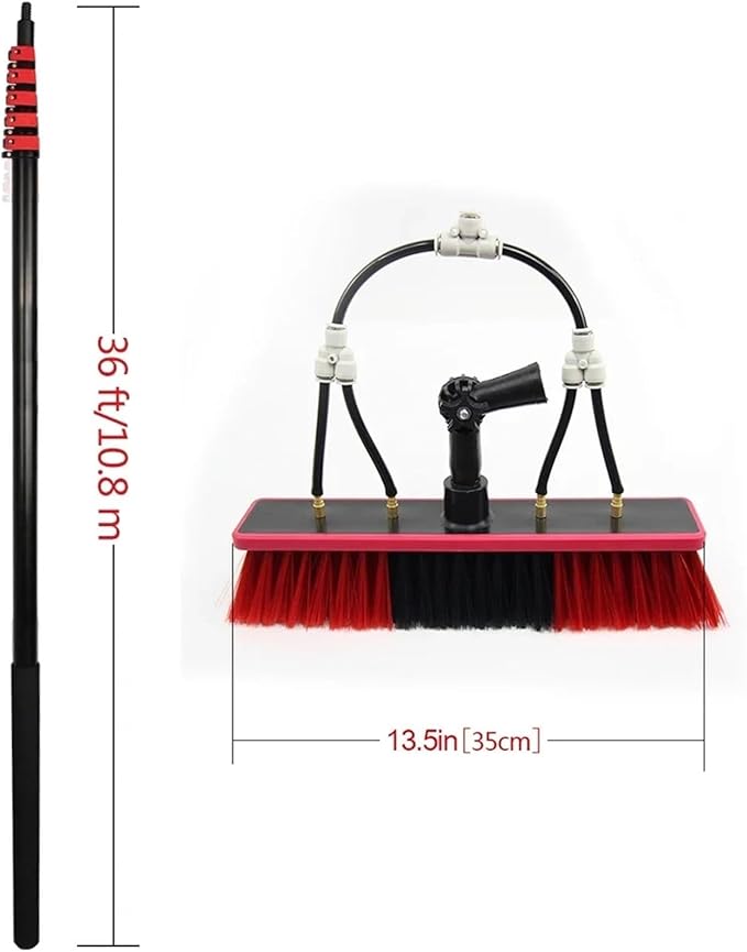 Solar Panel Cleaning Brush Window Cleaning Pole Water Supply Brush Telescopic Retractable Solar Panel ToolWater Fed Pole