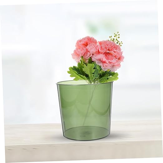 PRETYZOOM 4pcs Transparent Plastic Wastebasket Round Clear Garbage Container Bin for Home Office Bathroom Kitchen and Dorm Room and Stylish Multiuse Design