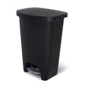 Glad 13 Gallon Trash Can | Plastic Kitchen Waste Bin with Odor Protection of Lid | Hands Free with Step On Foot Pedal and Garbage Bag Rings Black
