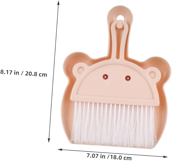 Housoutil 6pcs Small Dustpan and Brush Set Mini Handheld Whisk Broom with Portable Design for Desktop Cleaning Office Keyboard and Bookshelf Use Assorted Blue Light Brown and Wheat