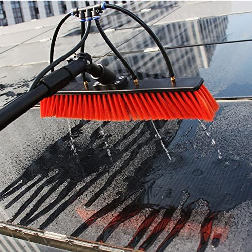 12ft - 39ft Window Cleaning Pole 180° Rotatable Brush Head Water Fed Pole Kit Telescopic Brush Extendable Window Washer Roof Cleaner Glass Outdoor Solar Panel20FT/6M