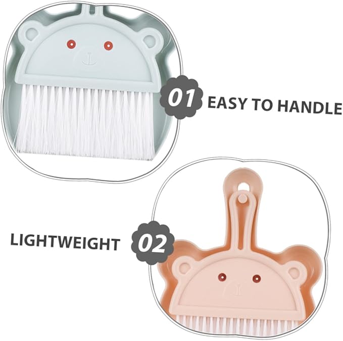 Mini Broom and Dustpan Set 6pcs Handheld Desktop Sweeper Dustpan for Table Cleaning Small Dust Pan and Brush Combo for Home Office and Pretend Play