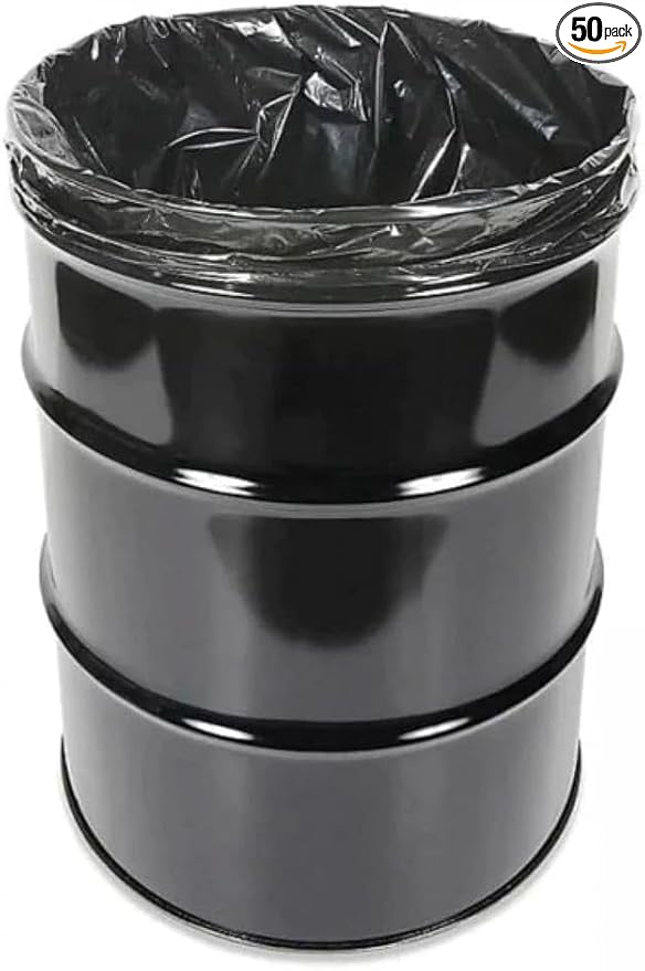 Farm Plastic Supply 55 Gallon Trash Bags 6 Mil - Contractor Trash Bags Black Trash bags Large Trash Bags Heavy Duty Garbage Bags 55 Gallon Trash Bags Heavy Duty 55 Gallon Drum Liners (10 Pack)