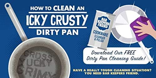 Bar Keepers Friend Cookware Cleanser &amp Polish (12 oz) - Cleaner Degreaser &amp Stain-Remover - for Use on Stainless Steel and Copper Pots Pans and Utensils Glass Casserole Dishes and More (6)