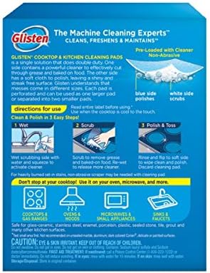 Glisten GC0608T Cooktop &amp Kitchen Cleaning 8 Large/16 Small Pads Per Box 6 Pack