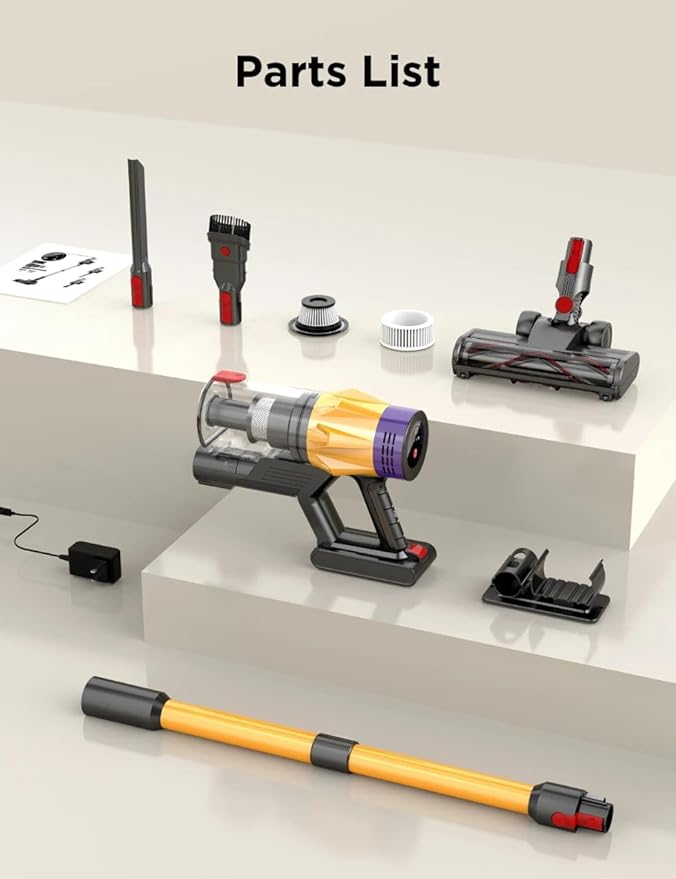 Cordless Vacuum Cleaner 550W/45000PA/55Mins Lightweight Stick Vacuum for Home LED Display and Green Headlights 6-Stages Filtration Self-Standing Vacuum for Hard Floor Carpet
