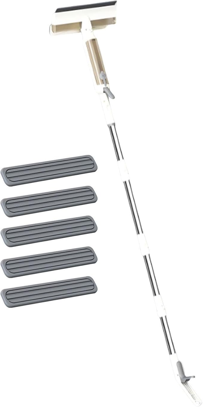 Double Sided Window Cleaner Glass Clean Scrapers 74.80inch Long Pole Window Spray Cleaning Brush for Indoor Outdoor Door Tile 5 Cotton Tips