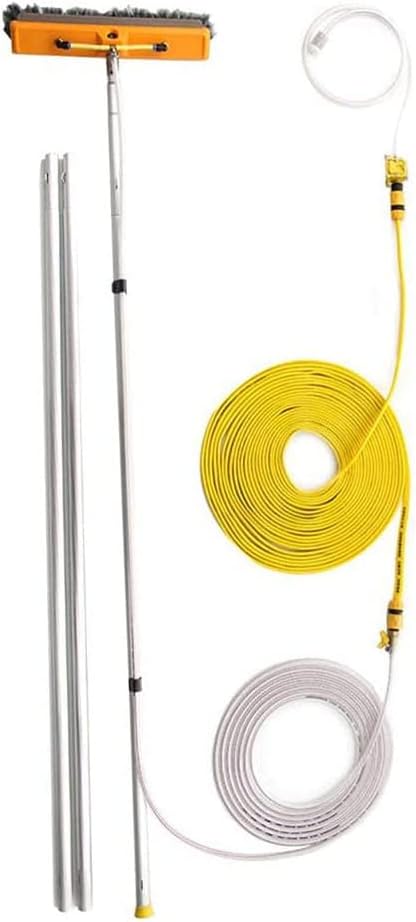 Window Cleaning Pole 4.5-12M Photovoltaic Panel Cleaning Tool Multi-Purpose Water Spray Brush Extendable Cleaner for Trucks Windows Washing/12M/39.4Ft