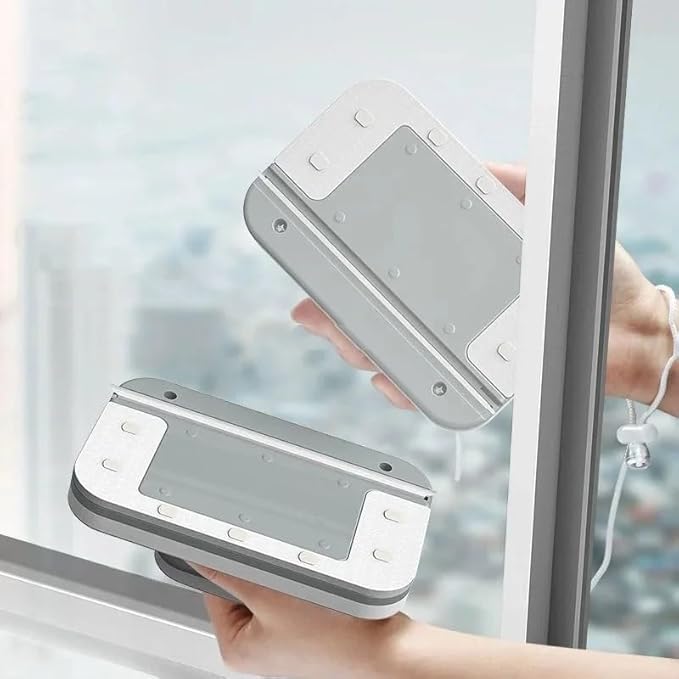 Double-Sided Magnetic Window Cleaner - Glass Scraper Household Cleaning Tool(Glass 8-15mm)