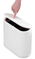 Sooyee 10 Liter Rectangular Plastic Trash Can Wastebasket with Press Type Lid2.4 Gallon Garbage Container Bin for BathroomPowder RoomBedroomKitchenCraft RoomOffice (Cream White)