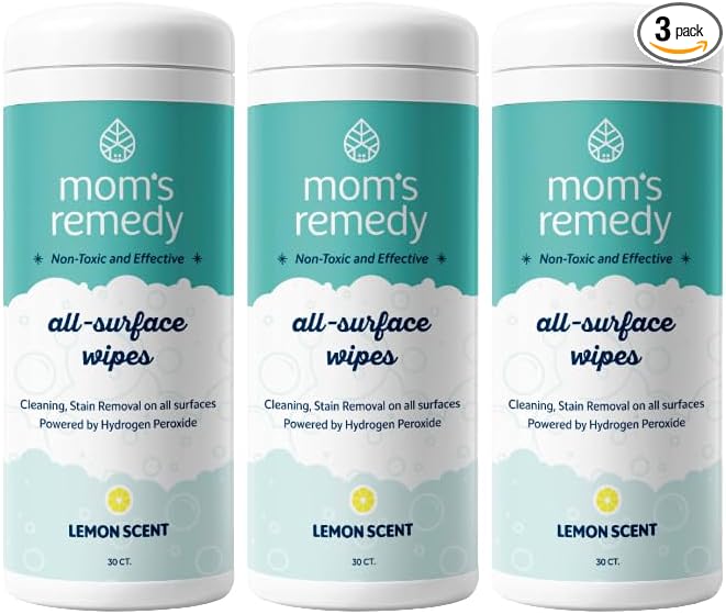 MOMREMEDY Hydrogen Peroxide Cleaning Wipes | All Purpose Cleaner and Stain Remover | Multipurpose for Kitchen Bathroom All Surfaces