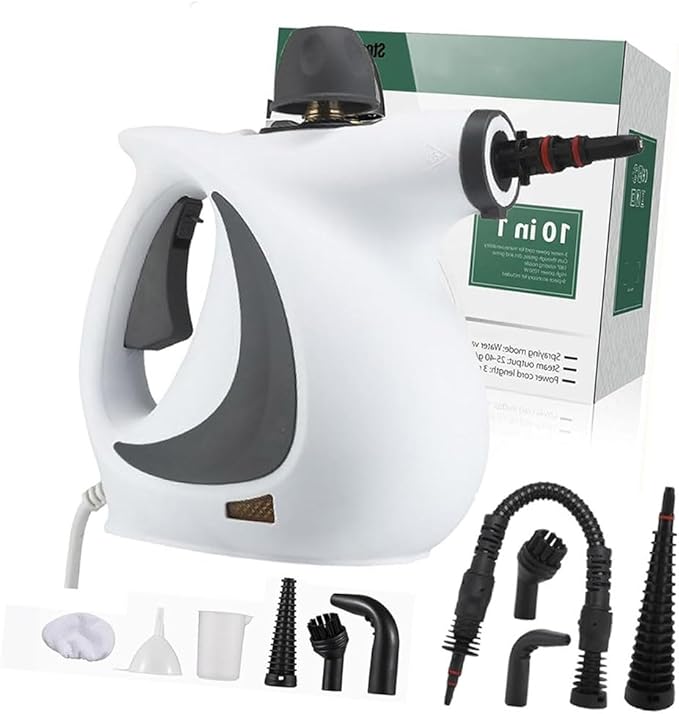 Handheld Steam Cleaner 10 in 1 Handheld Pressure Multi Purpose Cleaner Home Use (Gray)