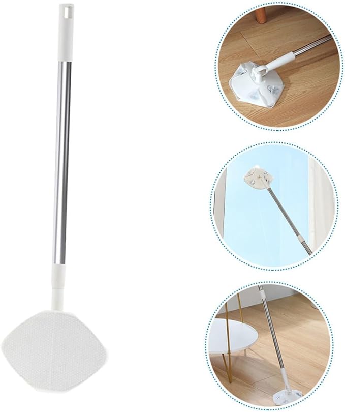 Electrostatic Dust Mop with Washable Pads 1pcs Dry Wet Floor Duster Rotatable Triangle Mop Head for Home Cleaning and Window Dust Removal