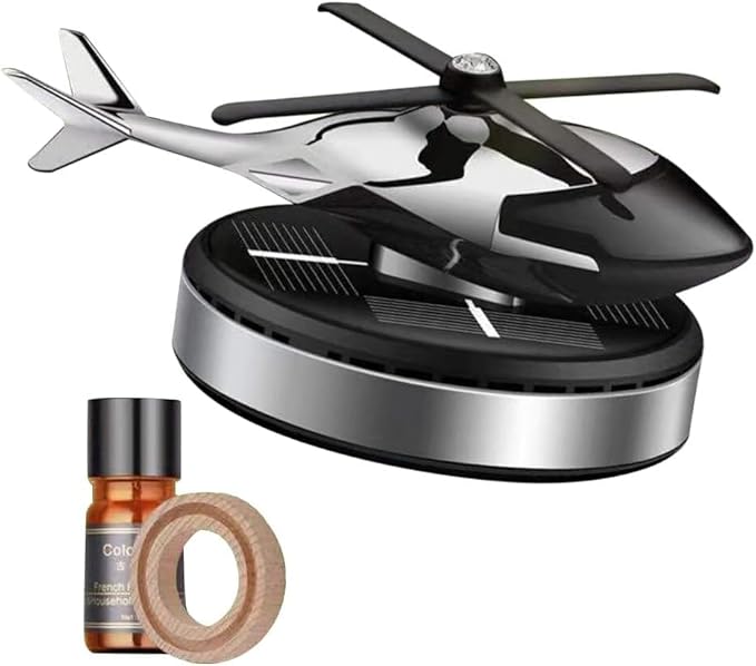 Car Air Fresheners with Solar Rotating Car Fragrance Diffuser Creative Car Perfume Decoration Car Dashboard Aromatherapy Ornament Solar Helicopter Perfume Ornament Home Office Desktop Decoration A