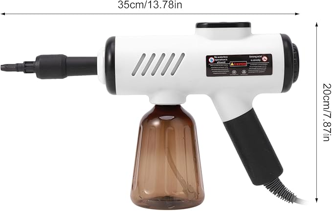 Handheld Steam Cleaner 1500W Portable Multi Purpose High Pressure Steamer with Digital Display 3 Adjustable Levels for Kitchen Bathroom Floors Car Detailing Outdoor Use (White US Plug 110V)