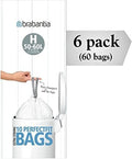 Brabantia 6 Rolls 246784 type H Roll of 10 Bin Liners Fits Bins of 40-50L or 10.6-13