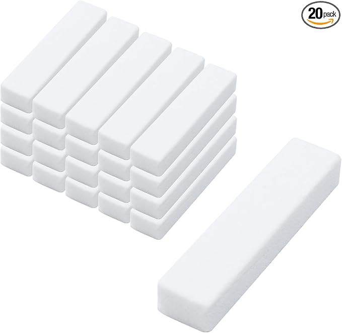 LC LICTOP Pumice Stone Toilet Bowl Cleaner 20Pcs White Hard Water Stain Remover for Toilet Rings Rust &amp Lime Scouring Stick for BBQ Grills Sinks Pools &amp Bathroom Tiles 5.8 x 1.3 x 1 Inch