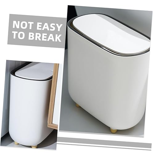 Cabilock Bathroom Trash Can Press Lid Slim Garbage Bin for Kitchen Office and Bathroom Compact Design for Spaces Versatile Wastebasket for Use