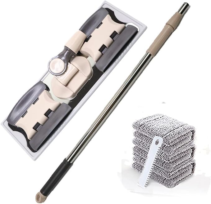 Household Flat Mop Floor Cleaning Mops Bucket Dust Easy Broom Rotating Mopping Oil Adsorption