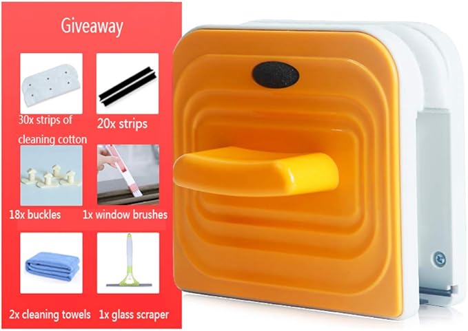 Magnetic Window Cleaner Magnetic Glass Cleaner Double Side Window Cleaner Glider Washing Brush Equipment Glass Wiper Cleaning Tool for High-Rise and Car Glazed Window Thickness