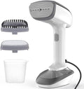 Powerful Handheld Fabric Steamer - 1800W with Fast Ceramic Heat-Up Plate 2-in-1 Ironing &amp Wrinkle Remover US Plug White