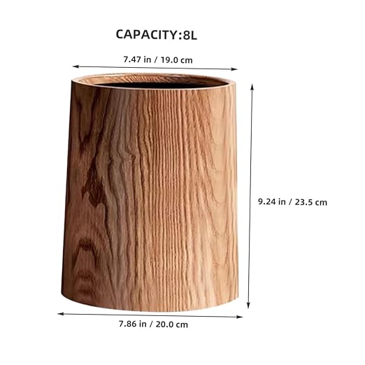 Bathroom Trash Can Wastebasket Rustic Design Large Capacity Counter Trash Can Plastic Construction Suitable for Kitchen Office Bathroom
