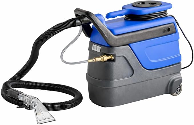 Commercial Cold Water Spot Carpet Extractor Machine 3 Gallon 55 PSI with 2-Stage Motor 4 Clear-View Upholstery Tool and 7 ft Hoses â€“ Perfect for Hotels and OfficesCommercial Cleaning