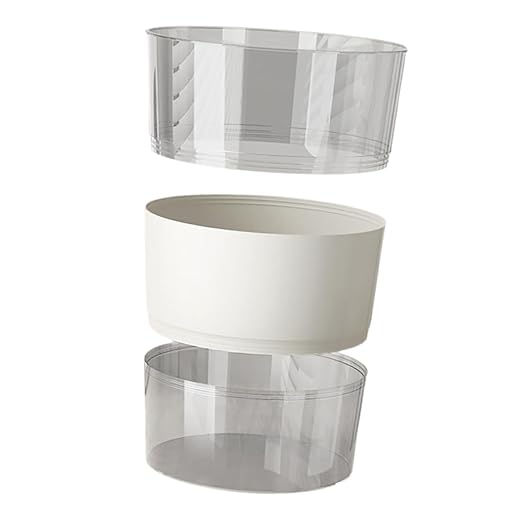 VILLCASE Large Transparent Plastic Trash Can for Household and Office with Easy-disassemble Design Stylish Luxury Aesthetic Wastebasket for Bathroom Kitchen Living and Workspace
