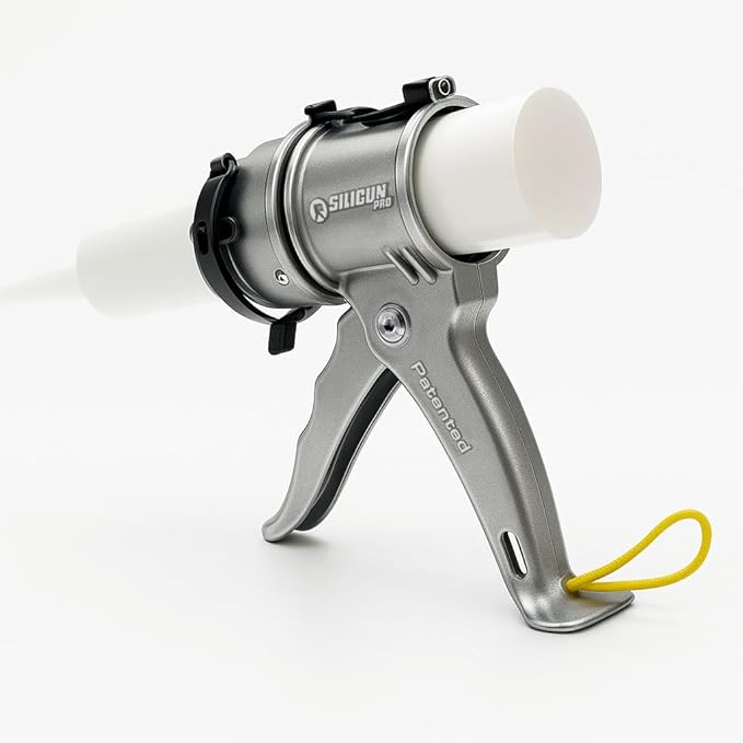 SILIGUN™ PRO Compact 24:1 Caulking Gun - No Drip Caulk Gun - Patent Design - Lightweight Aluminum Frame - Works with all 10 oz Tubes (SILIGUN PRO Complete Kit)
