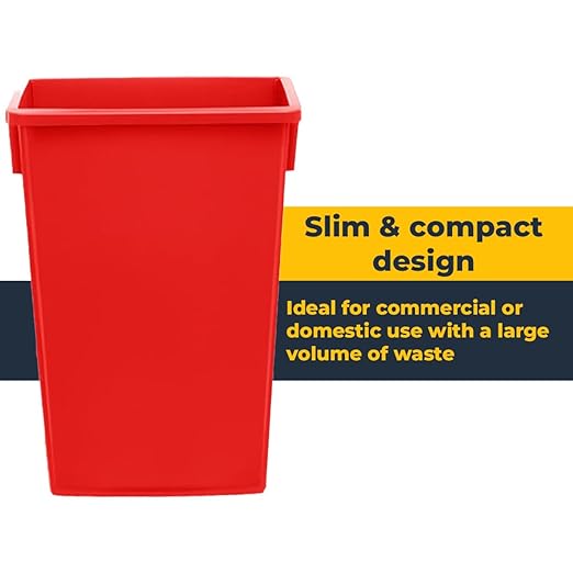 3 Pack 23 Gallon Heavy-Duty Trash Can with Dolly Durable Waste Container Slim Rectangular Garbage Bin Recycling Bin Plastic Wastebasket for Kitchen Garage Hotels Restaurants Office