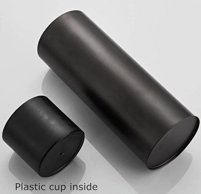 Black Toilet Plunger with Holder Bathroom Metal Canister Holder Drip Cup Heavy Duty Deep Cleaning