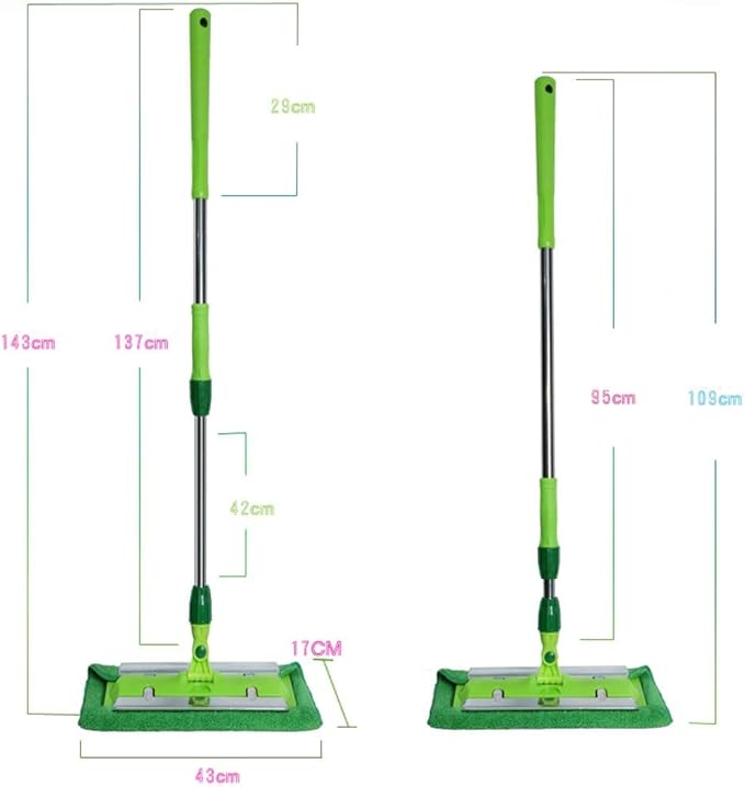 Microfiber Hardwood Floor Mop with Extension Handle AndReusable Flat Mop Pads for Wet or Dry Floor Cleaning