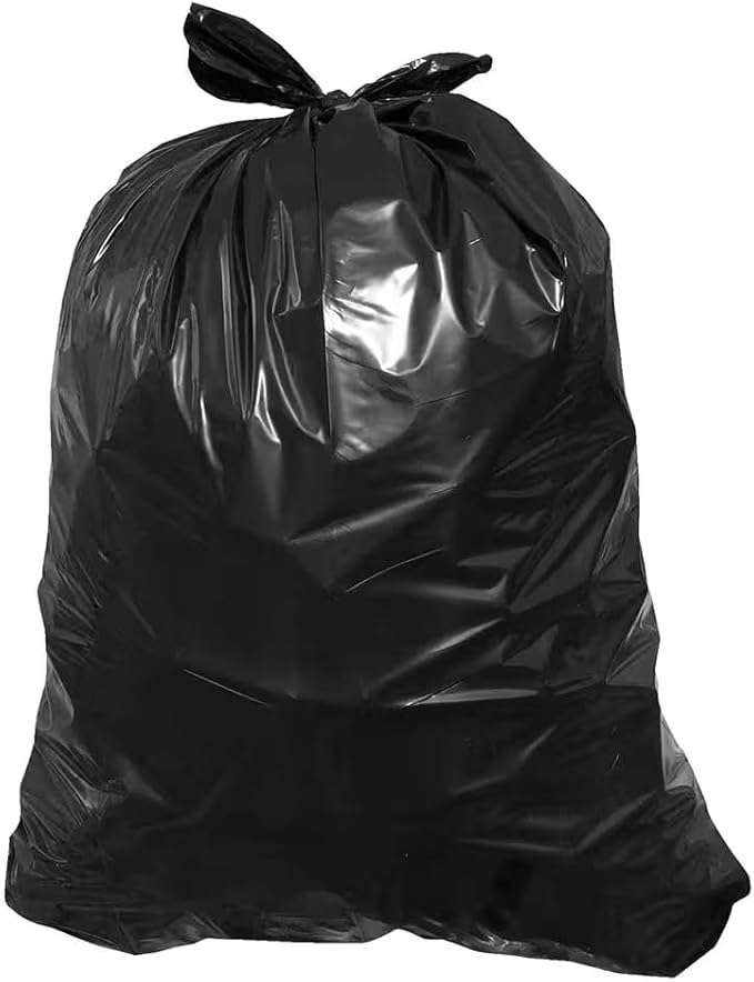 42 Gallon Heavy Duty Clean-Up Trash Bags – 50 Count 3 Mil Thick Tear &amp Puncture Resistant Flap Tie Closure – Contractor Commercial Home Use – Black Garbage Bags
