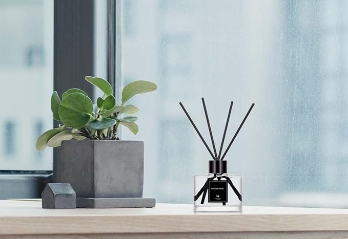 WEALD TRIBE Reed Diffuser Set Of 3 For Bathroom Air Fresheners Oil Defusers Sticks | Bamboo Sage &amp Sea Salt Sandalwood Ebony Scent(1.7 fl oz Each Pack) Home Fragrance With 12 Sticks | Shelf Dec