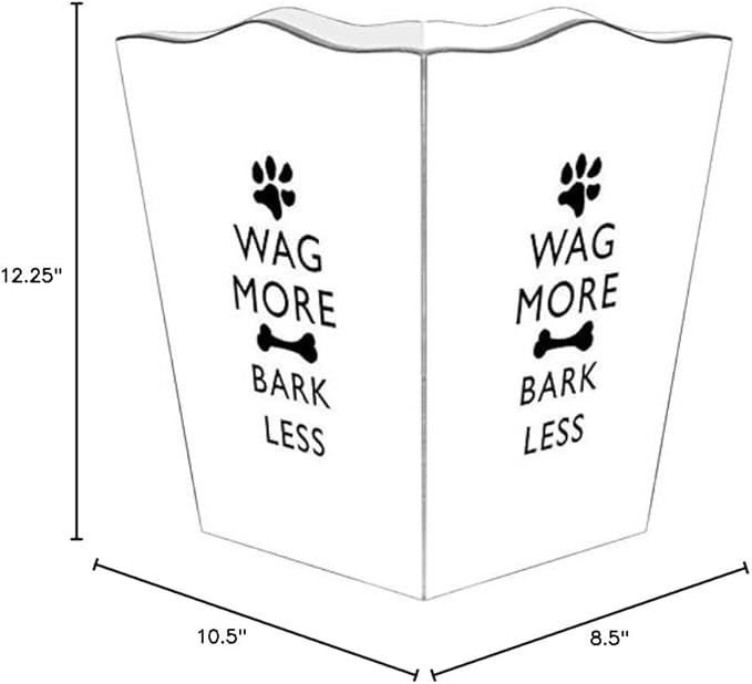 Marye-Kelley WB2482 - Wag More Bark Less Black on White
