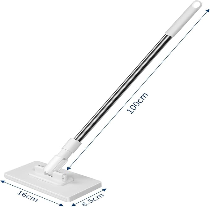 Convenient Cloth Changing Mini Mop Automatic Cloth Changing Mini Mop Dust with Handle Multi Surface Floor Mopping Dust with Handle Sweeping Cloths for Wall Window (2pcs)