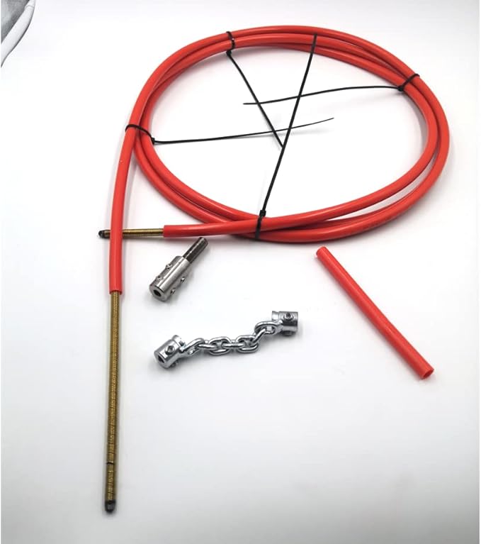 6mm flexible shaft cable 5m full set cleaning chain tools DN32-40 pipe clog remover Drain cleaning