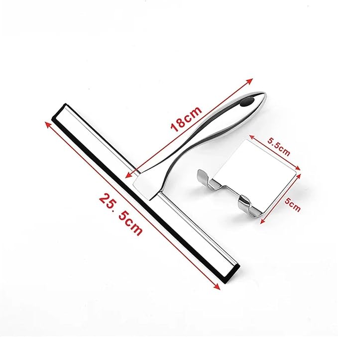 2pcs Stainless Steel Shower Squeegee for Doors with Hooks Household Bathroom Window Mirror Glass Cleaning Tool